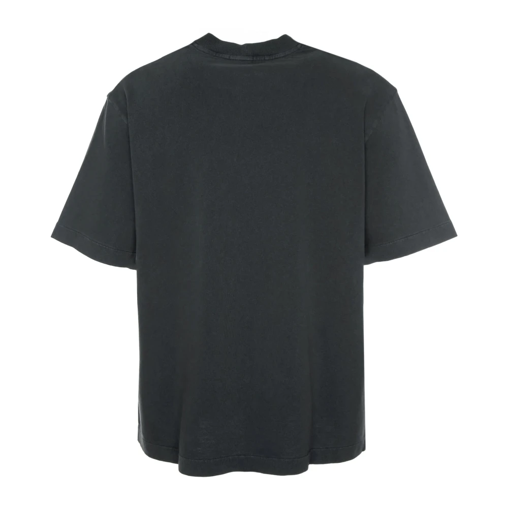 Stone Island Logo Print Oversized T-Shirt Blue Heren