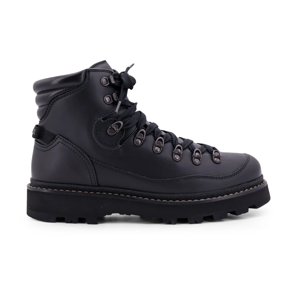 Moncler Läder Snörkängor för Trekking Black, Herr