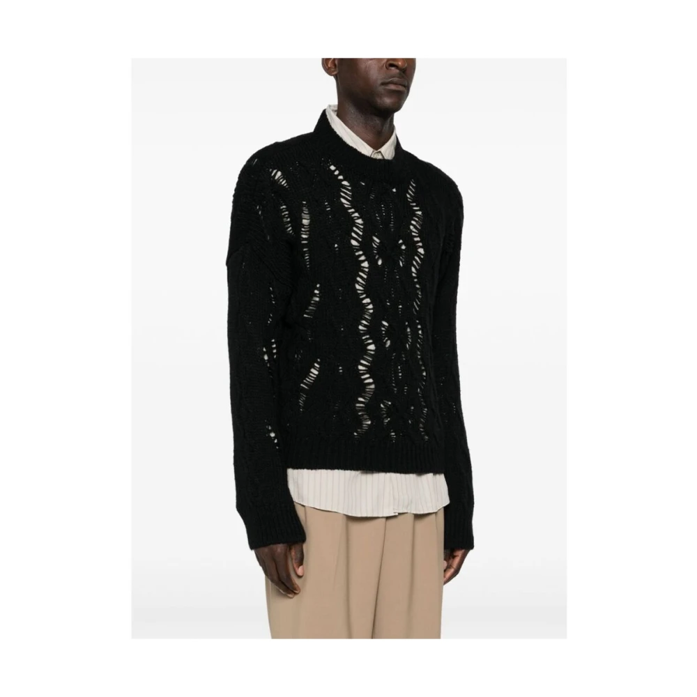 Our Legacy Zwarte Kabeltrui Black Heren