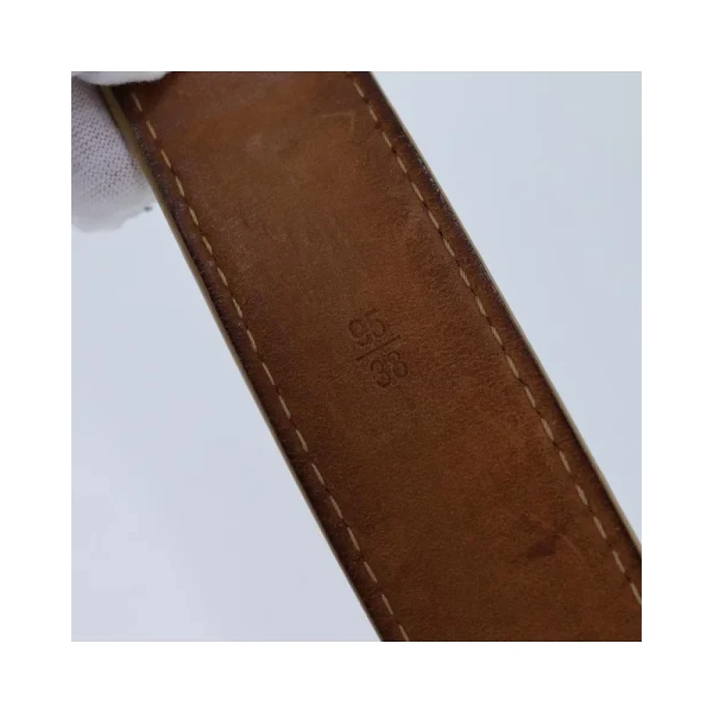 Louis Vuitton Vintage Pre-owned Leather belts Beige Dames
