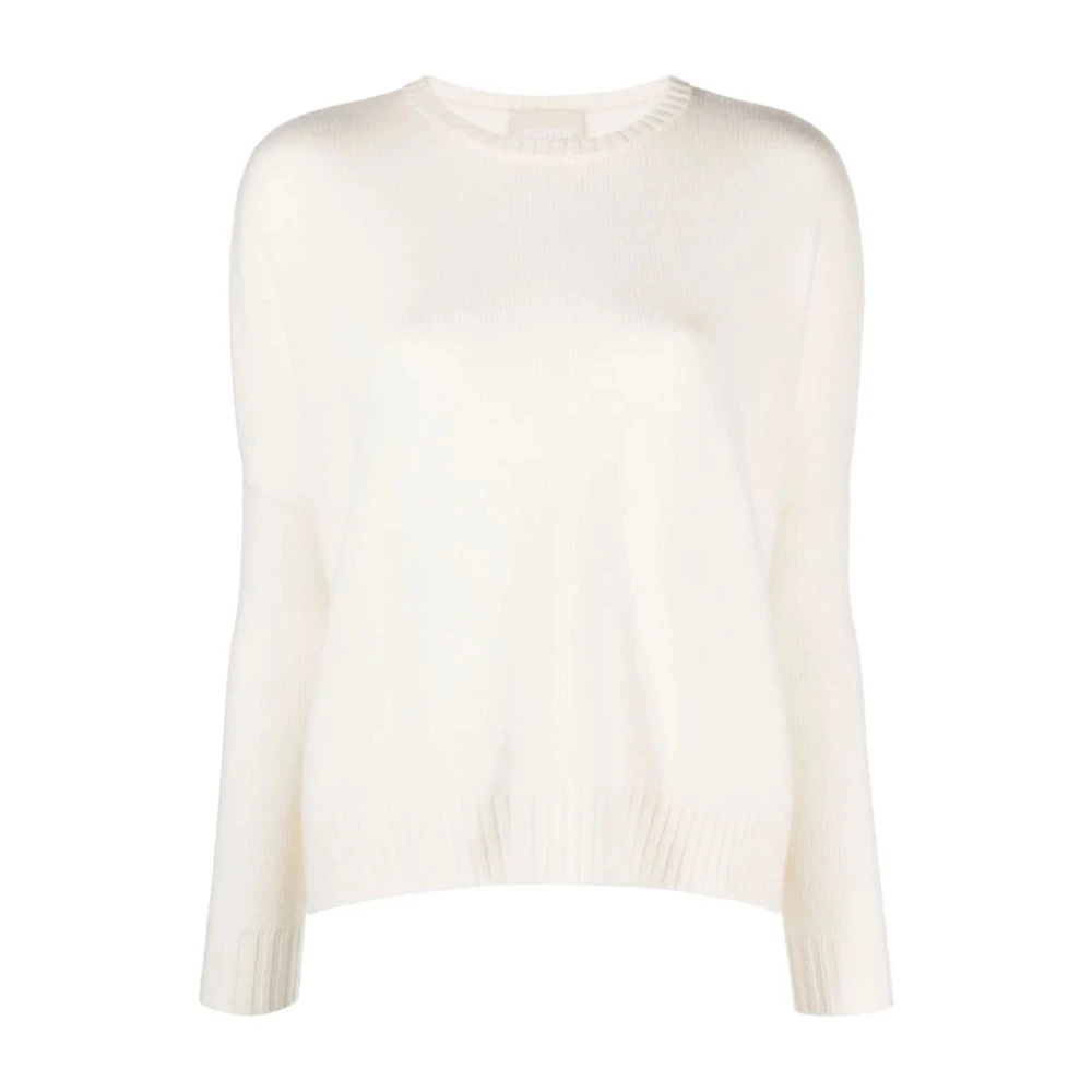 Kujten Women's White Amelie Round-Neck Sweater