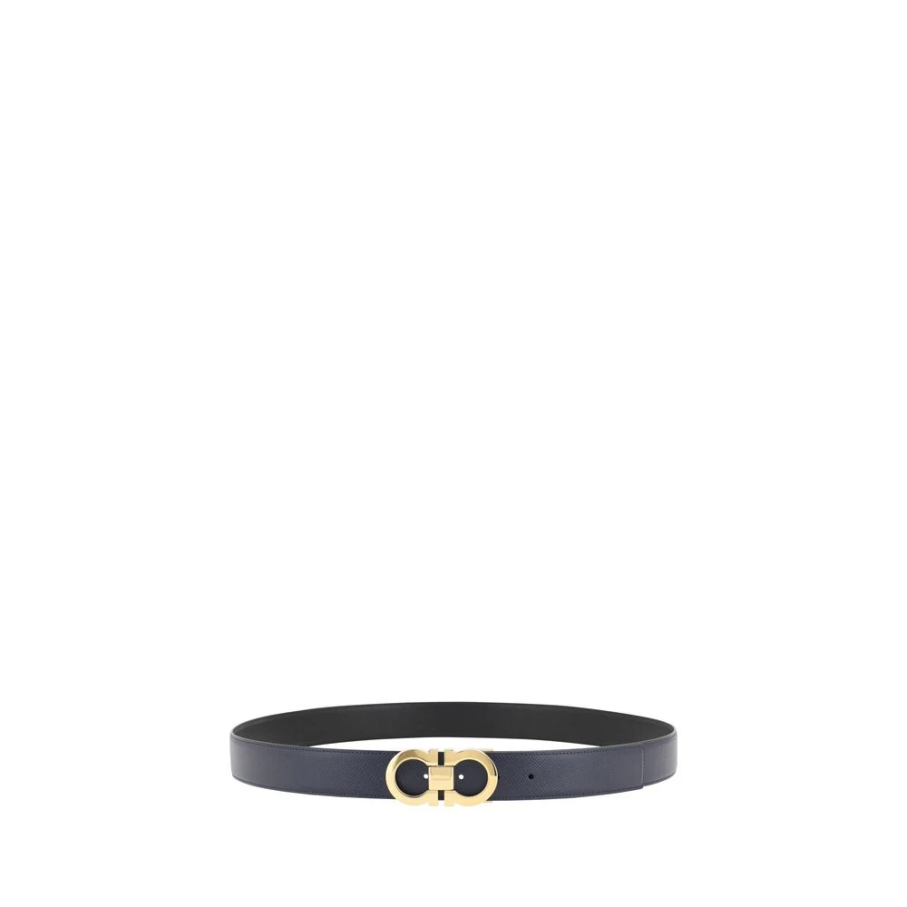 Salvatore Ferragamo Omkeerbare Leren Riem met Gancini Gesp Blue Heren