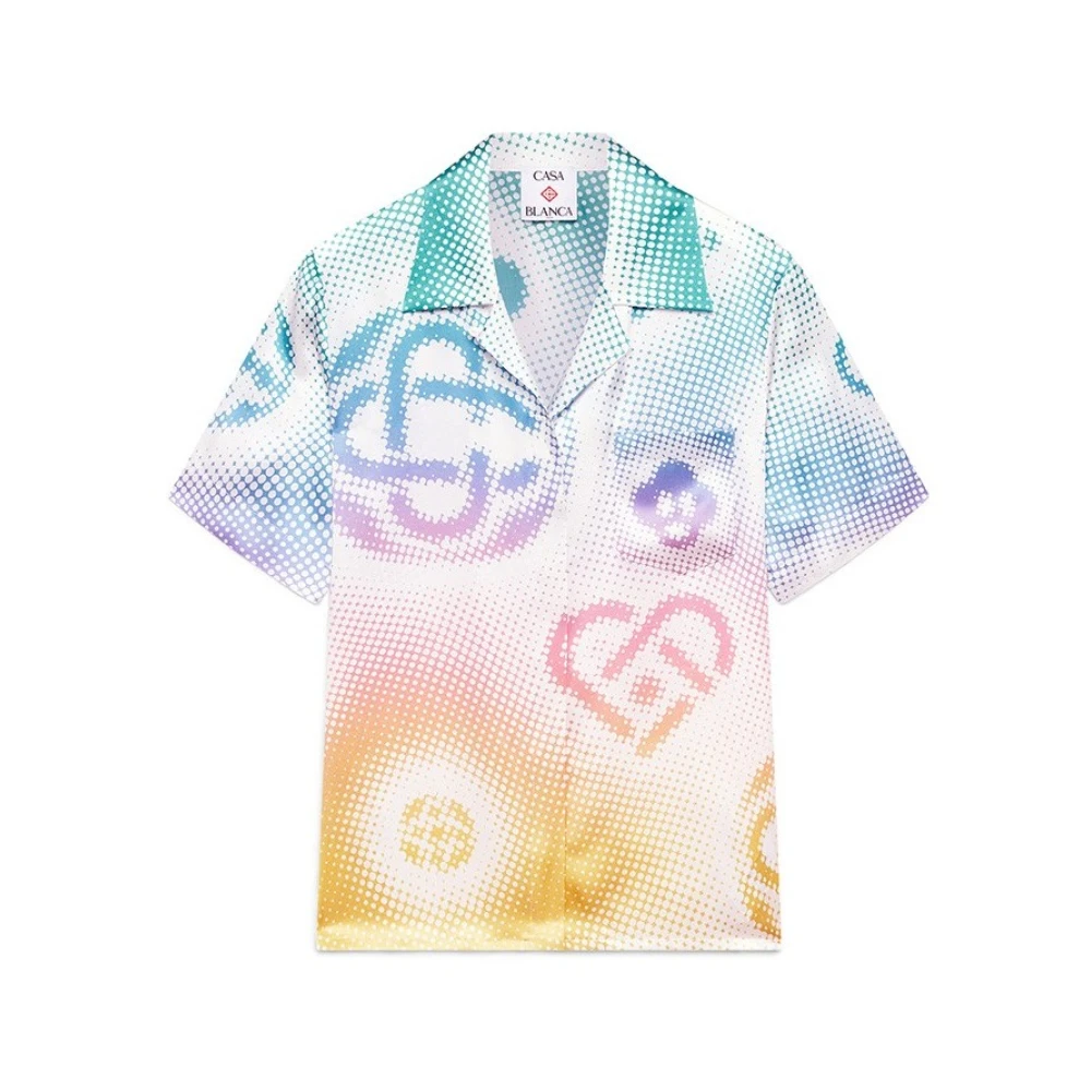 Casablanca Blue Silk Pattern Shirt - M - Image 2