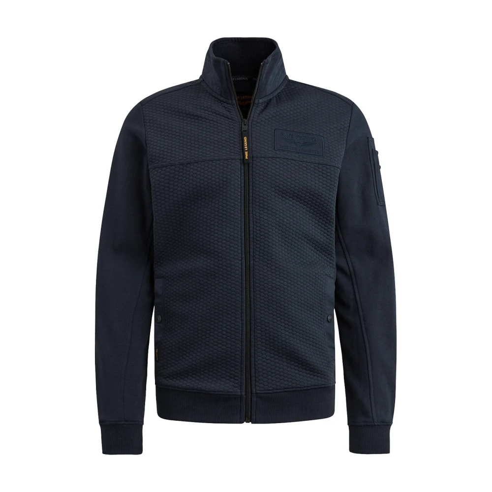 PME LEGEND Heren Truien & Vesten Zip Jacket Jacquard Interlock Sweat Blauw