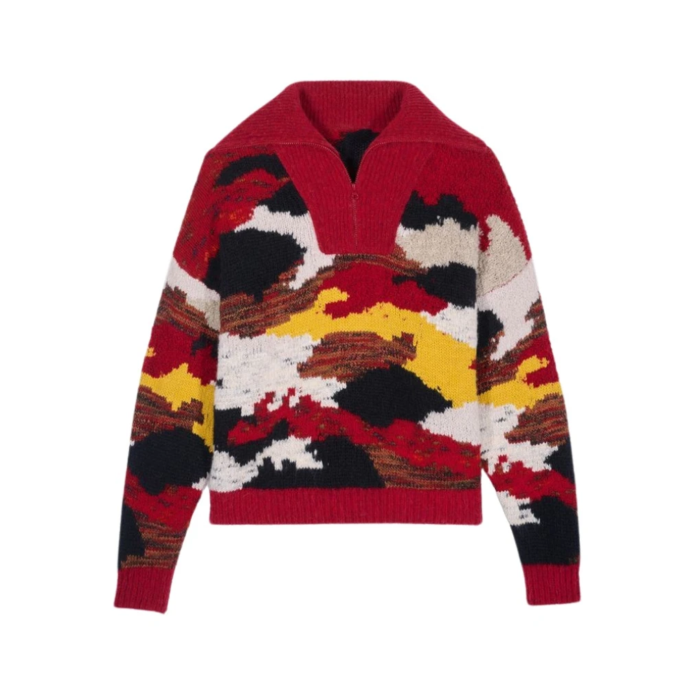 BA&SH Camouflage Zip Sweater Multicolor Dames