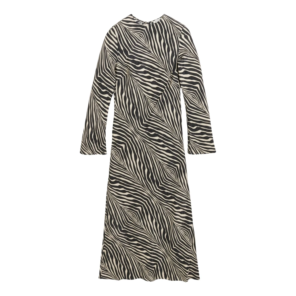By Malene Birger Zebra Print Maxi Jurk Parise By Herenne Birger Black Dames
