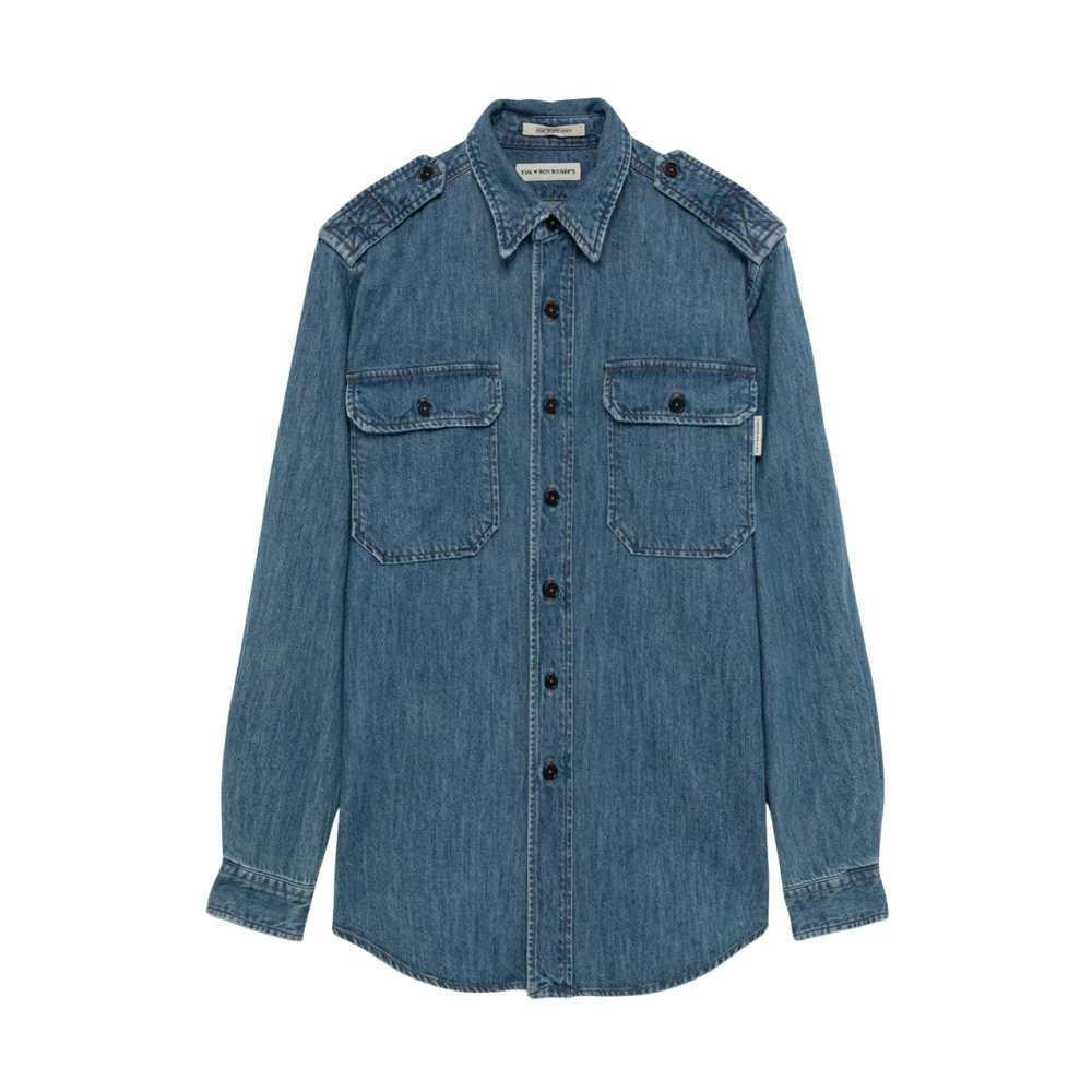 Roy Roger's Women's Blue Military Shirt R.r.eva Herzigova
