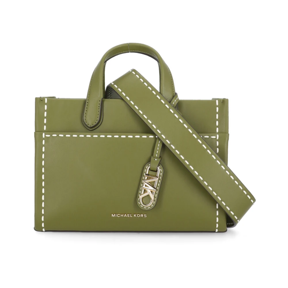 Michael Kors Groene Leren Handtas met Afneembare Band Green Dames