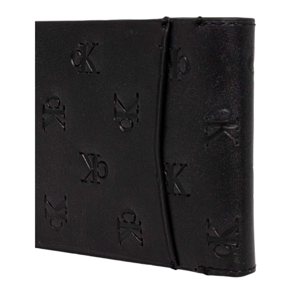 Calvin Klein Jeans Geëmbosseerde leren portemonnee Black Heren
