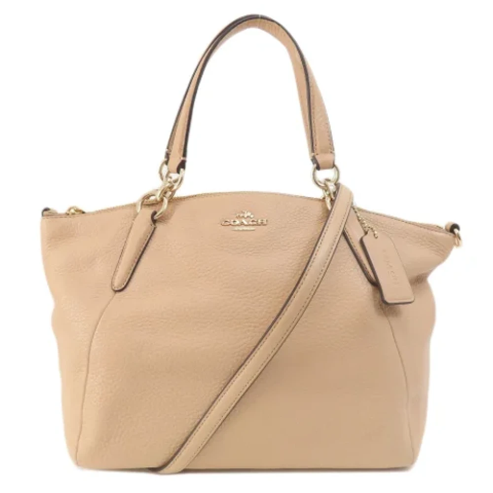 Coach Pre-owned Leather handbags Beige Dames