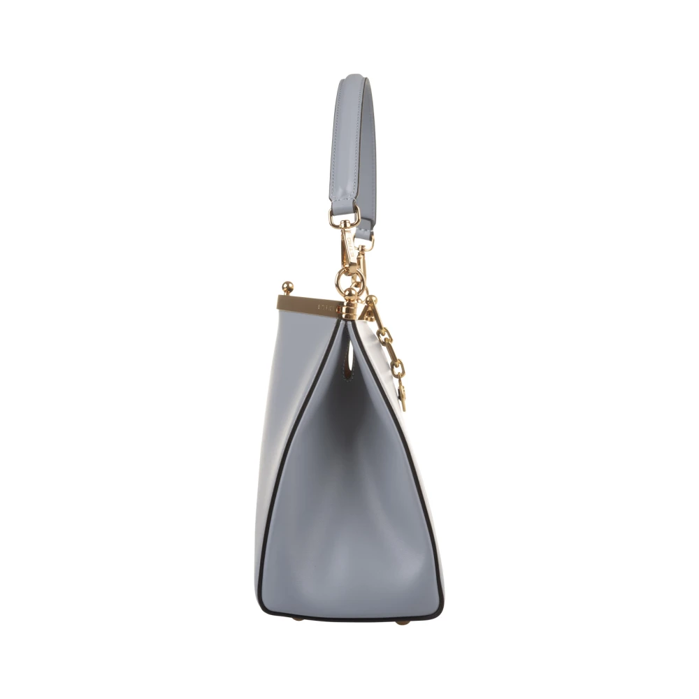 ETRO Blauwe Leren Vela Tas met Metalen Ketting Sluiting Blue Dames