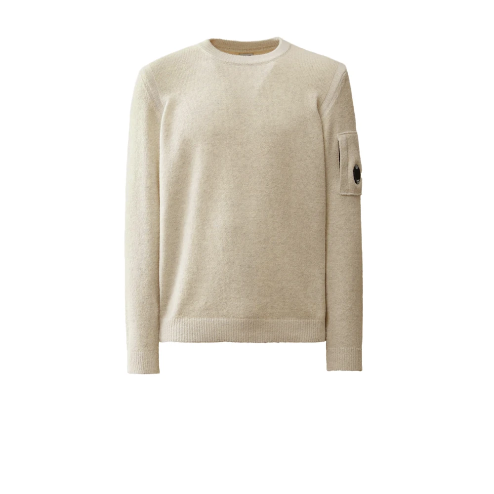 Lammeull Crewneck-genser med Kontrastdetaljer