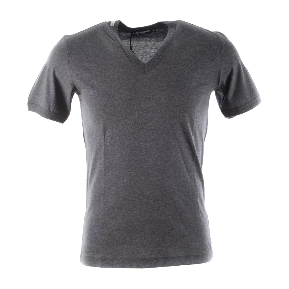 Dolce & Gabbana Heren V-hals T-shirt met korte mouwen Gray Heren