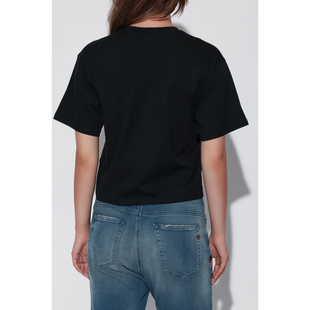 Diesel Top met 'T-Buxt-Crop-Od' logo Black Dames