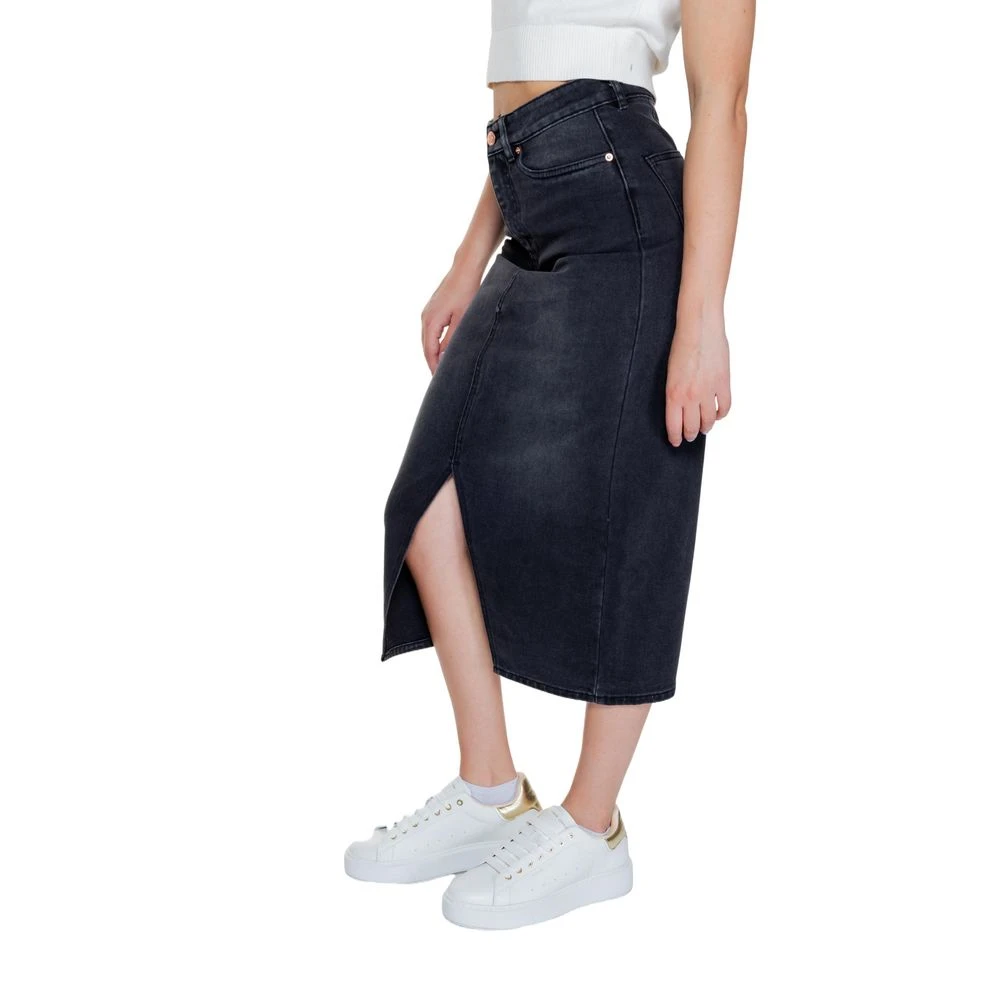 Vero Moda Zwarte Katoenen Lange Damesrok Black Dames