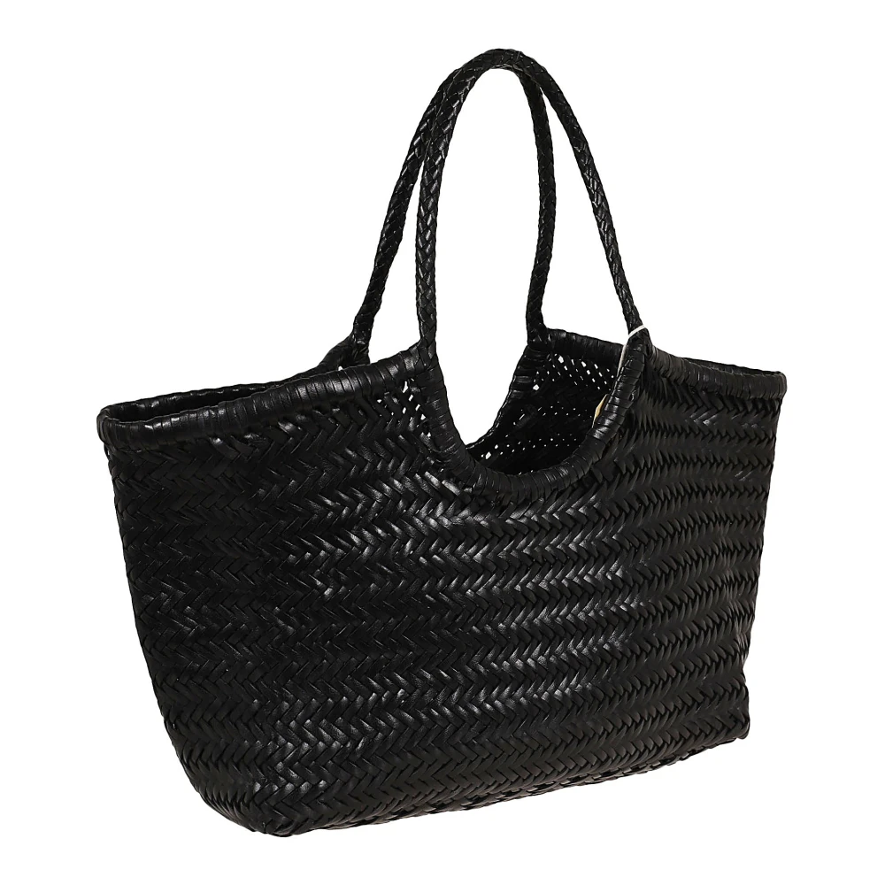 Dragon Diffusion Gevlochten mandstijl kalfsleren tas Black Dames