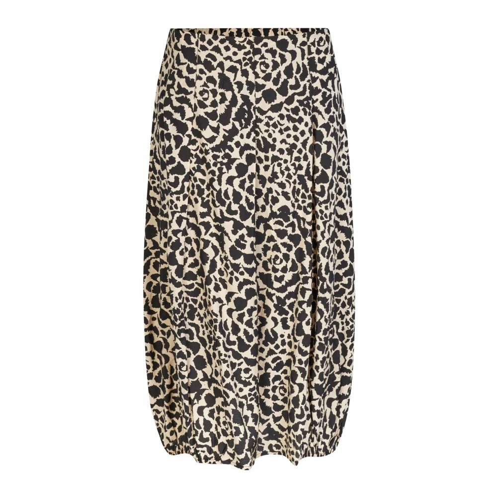 Masai Rok met elastische taille en stijlvolle print Beige Dames