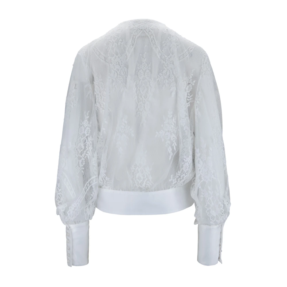 Aniye By Bloemen geborduurde knoopshirt White Dames