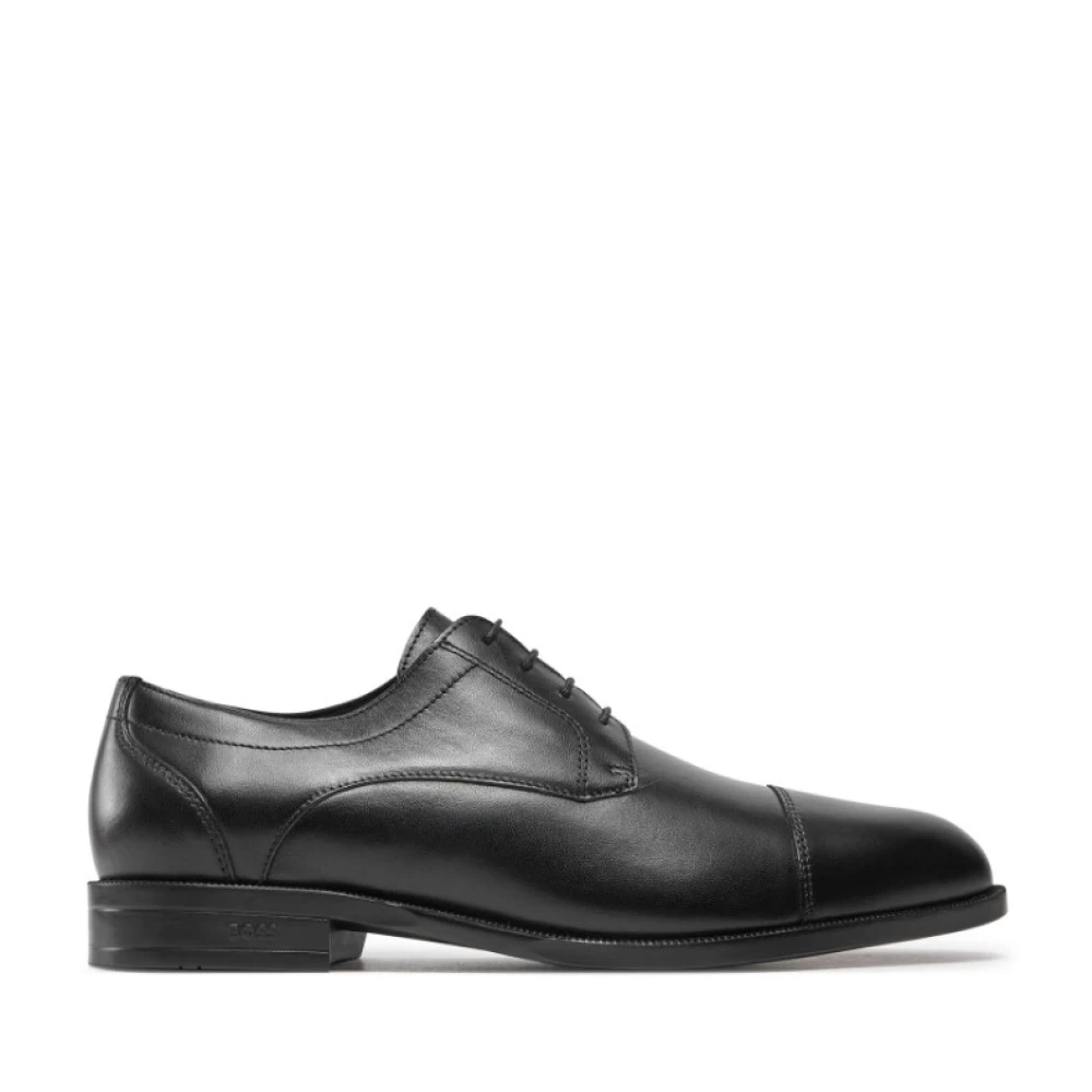 Hugo Men's Black Dress Shoes, 8 Uk, Elegant Lace-Up Derby Shoes