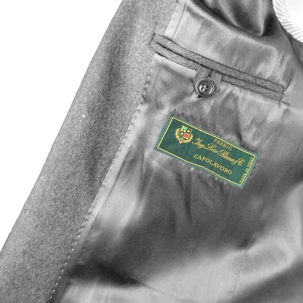 Made in Italia Grijze wollen jas met Loro Piana-stof Gray Heren