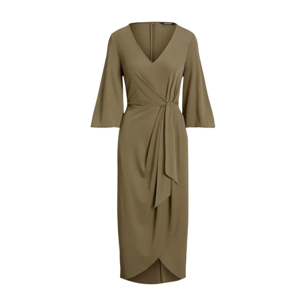 Ralph Lauren Groene midi jurk met riem Green Dames
