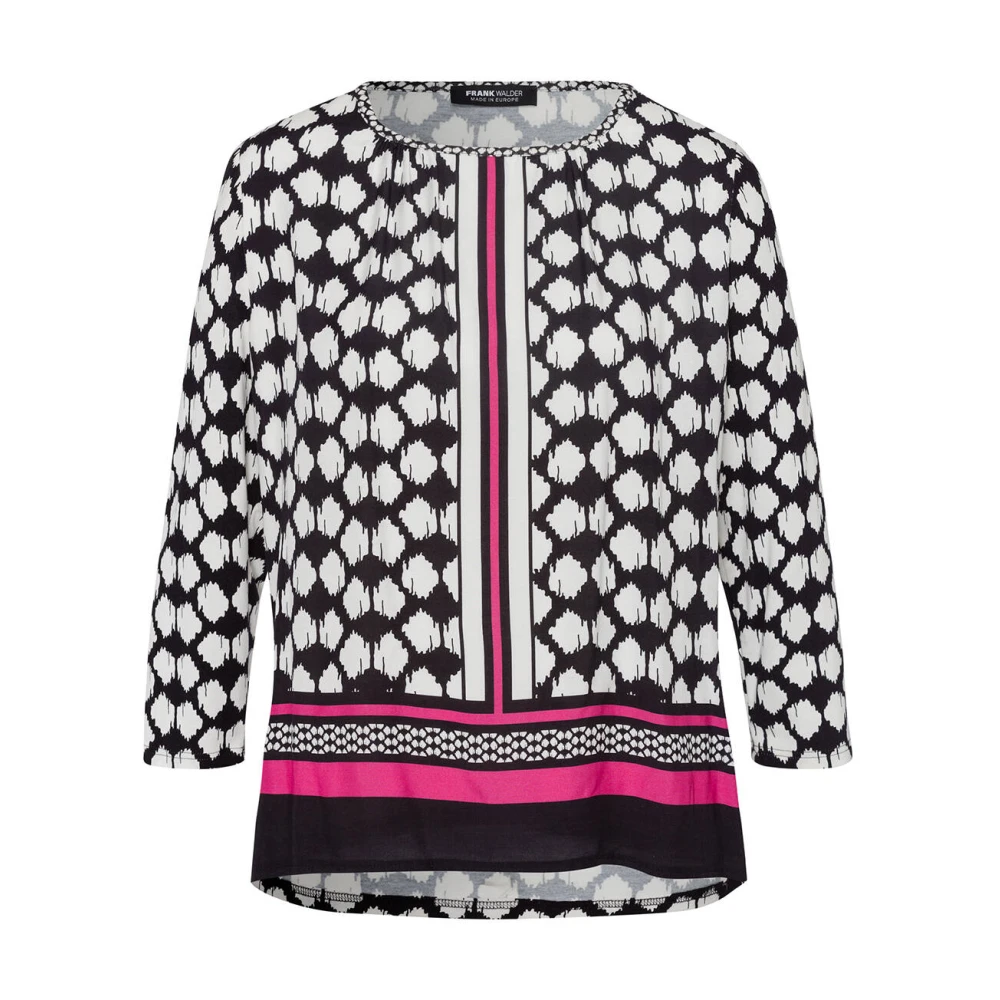 Frank Walder Blouse Shirt Lange Mouw Black Dames