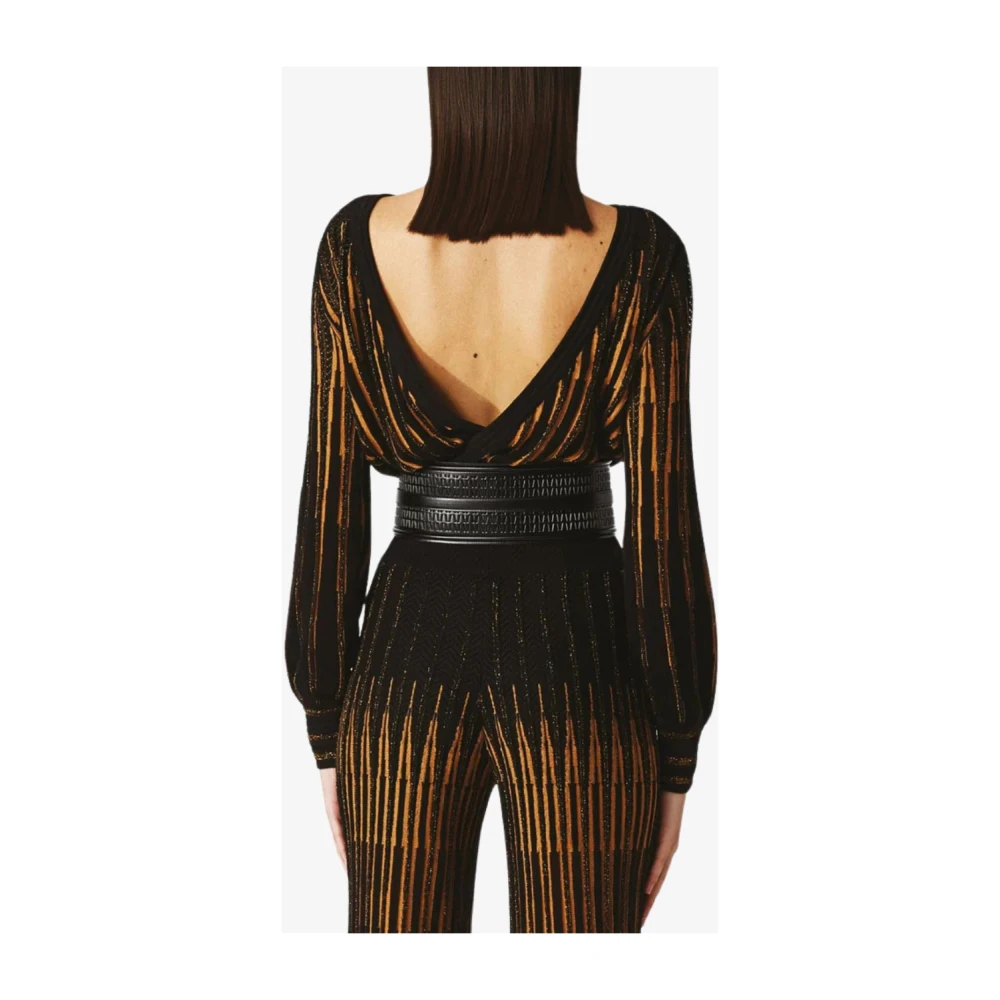Nenette Gouden Draad Trui Boothals Multicolor Dames