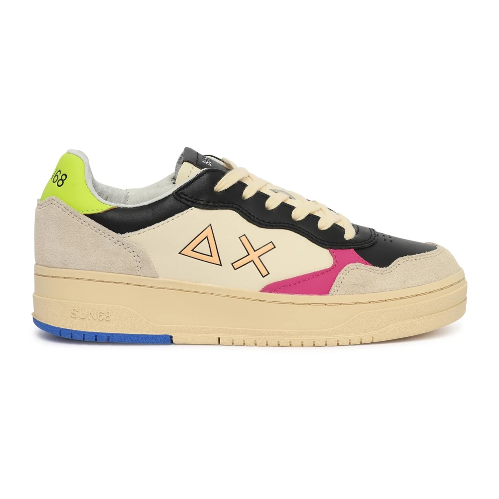 Sun68 Kleurrijke Vieze Witte Sneakers Heren Schoenen Veelkleurig Multicolor