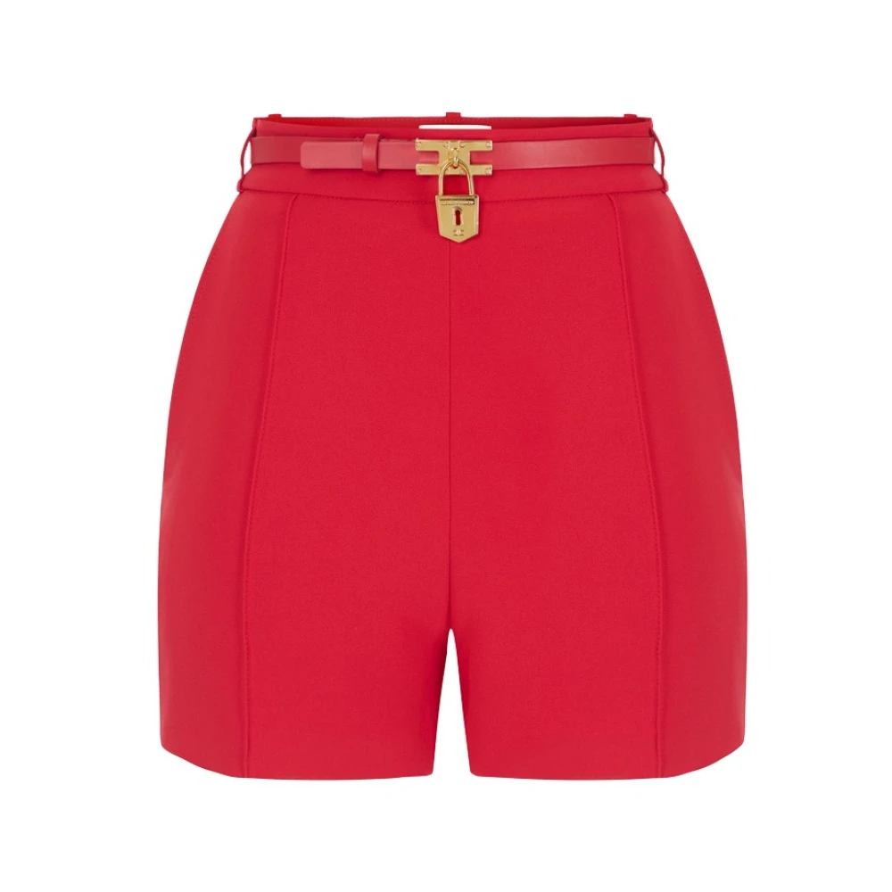 Elisabetta Franchi , Short Shorts, Female, Red, Xs, Lightweight Crêpe Shorts - Image 2