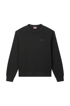 Signaturbroderad sweatshirt med rund hals