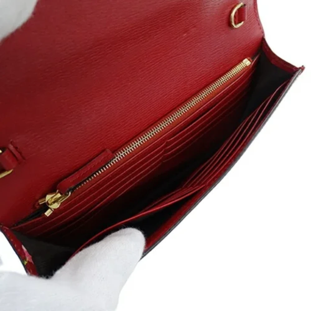 Gucci Vintage Pre-owned Leather wallets Red Dames
