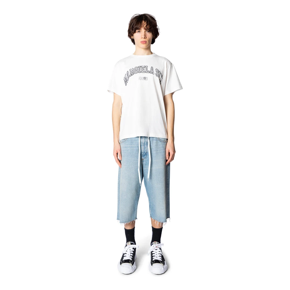 MM6 Maison Margiela Wit Varsity Print T-Shirt White Heren