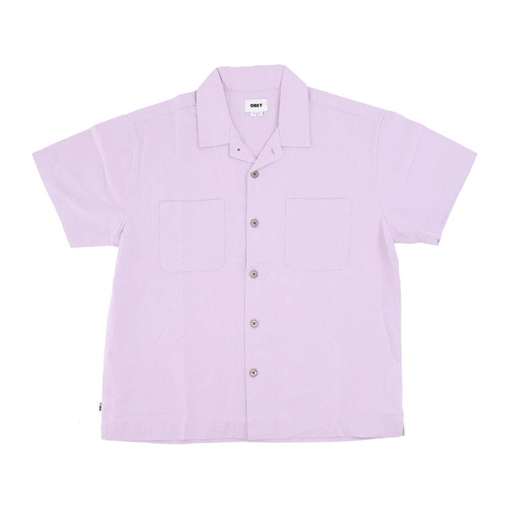 Obey Purple Orchid Petal Woven Shirt Short Sleeve - Male - Short Sleeve Shirts - S - Shirts