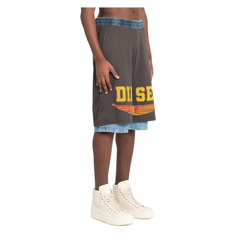 Diesel Mesh Basket Shorts Gray Heren