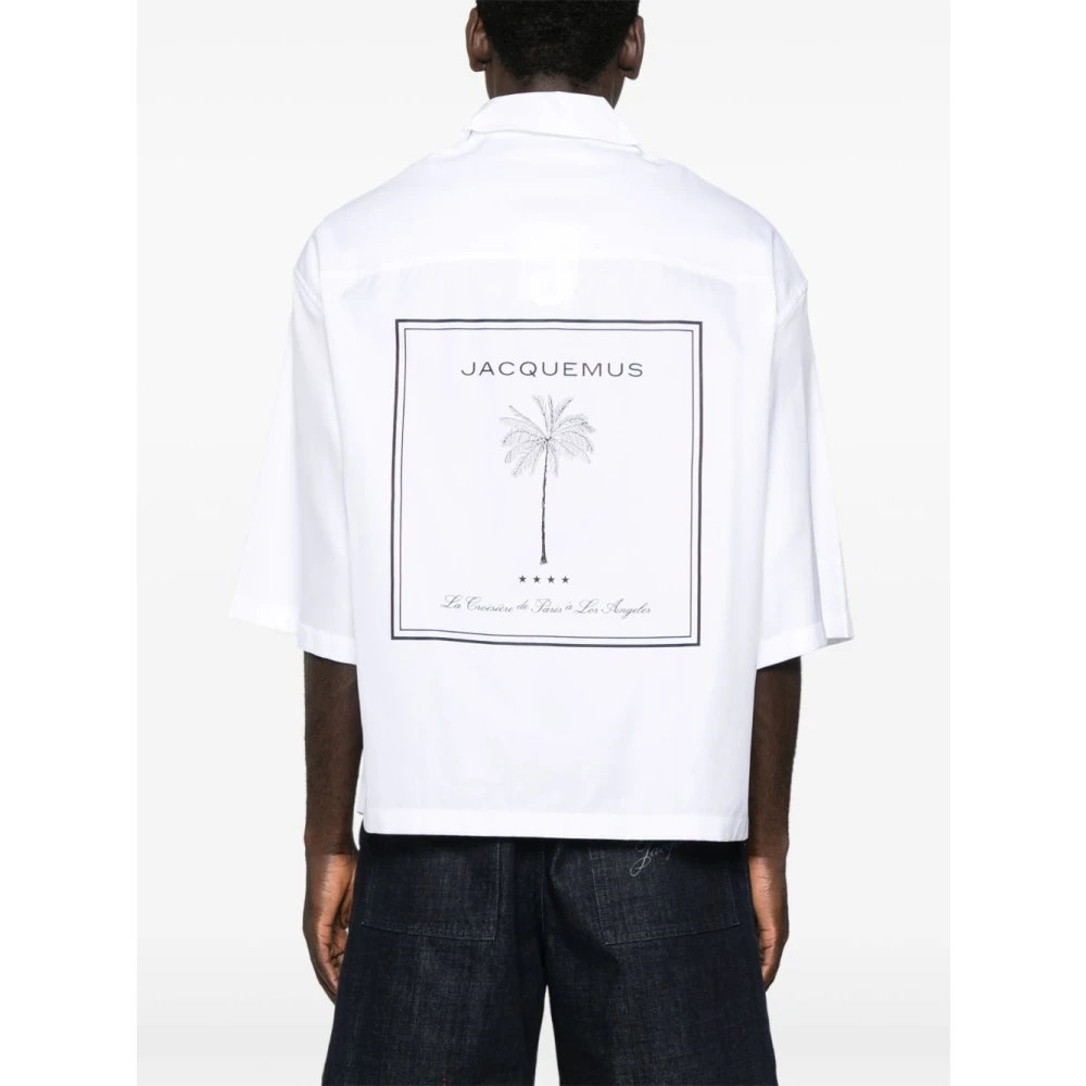 Jacquemus Klassieke Zwarte Blouse met Witte Voorkant White Heren