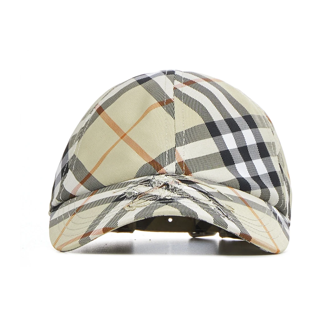 Burberry Men's Beige Hats & Caps, L, Canvas Baseball Cap