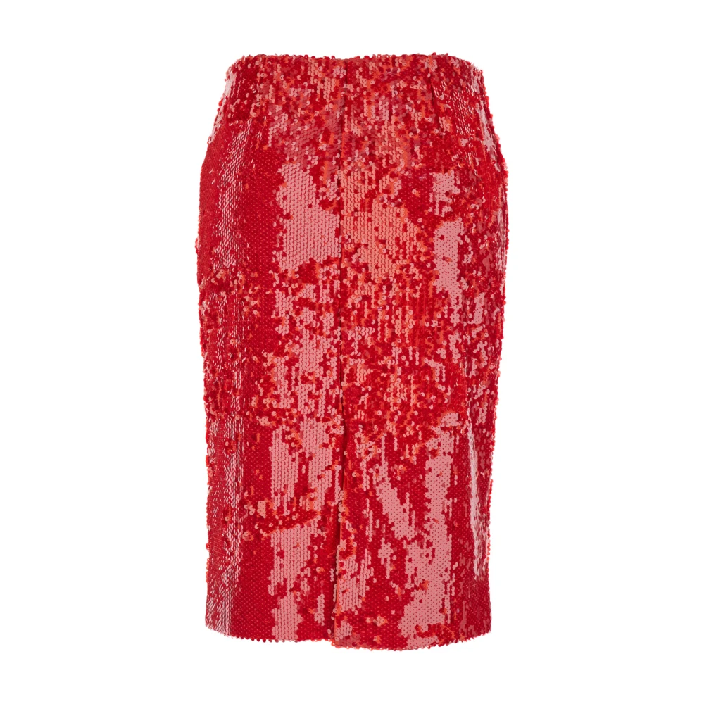 Mauro Grifoni Rode Pailletten Rok Red Dames