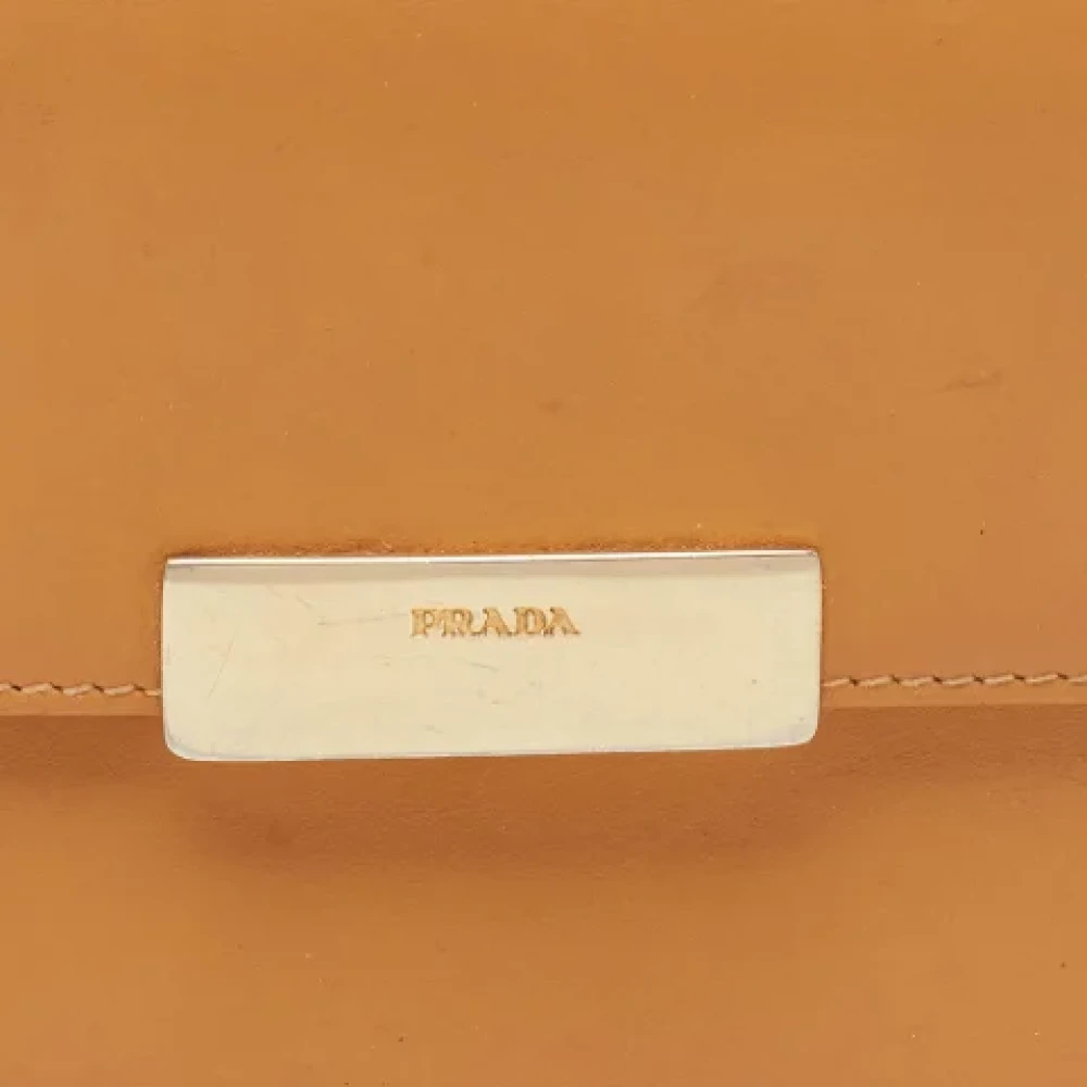 Prada Vintage Pre-owned Leather wallets Beige Dames