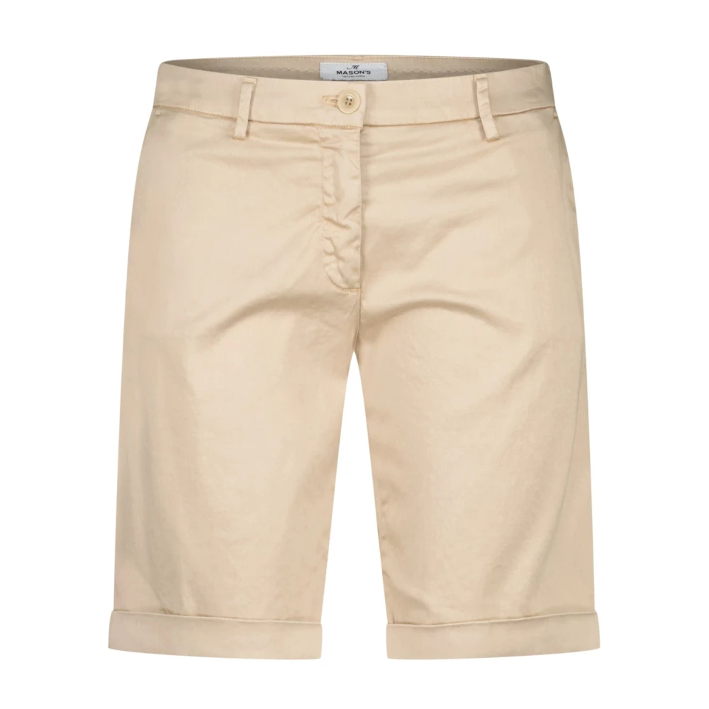 Mason's New York Katoenen Shorts Rechte pasvorm Beige Heren