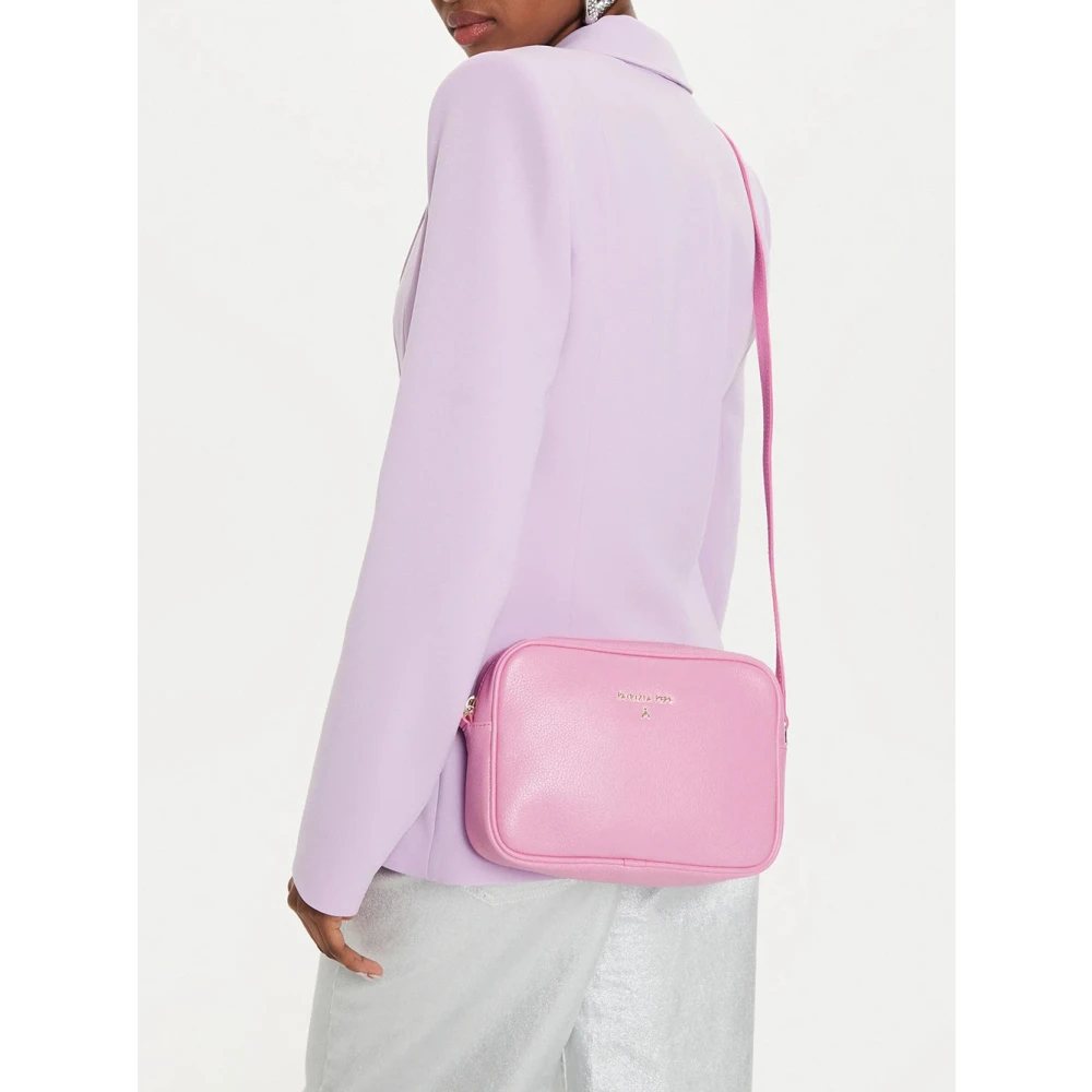 PATRIZIA PEPE Roze leren crossbody tas gehamerd Pink Dames