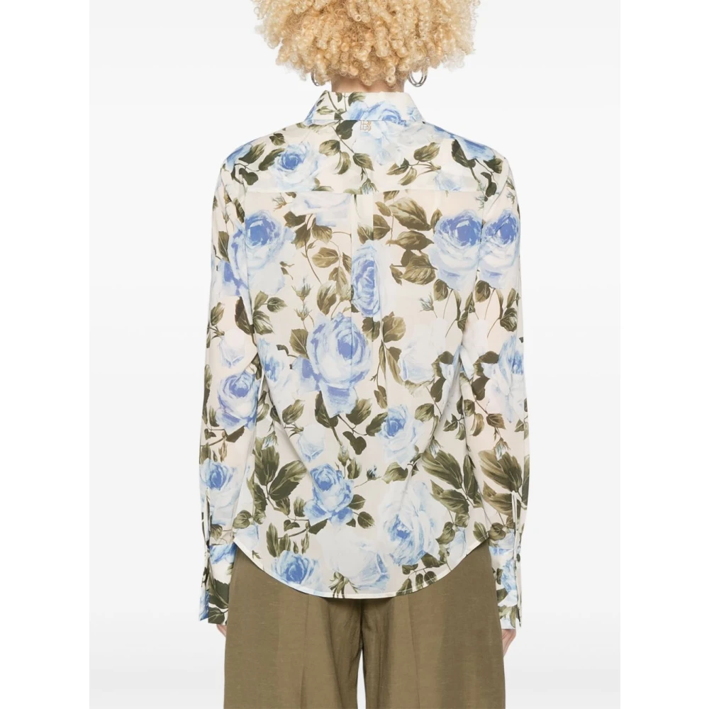 Blugirl Blauwe Knoopshirt Lange Mouwen Multicolor Dames