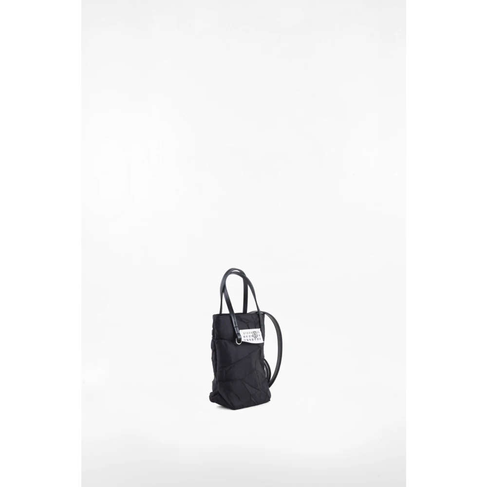 MM6 Maison Margiela Nylon Leren Contrasttassen Black Dames