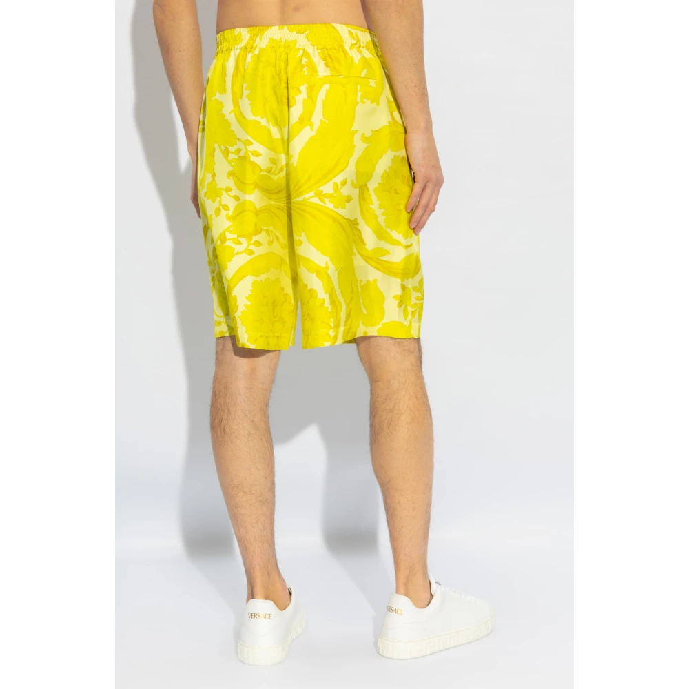 Versace Zijden shorts Yellow Heren