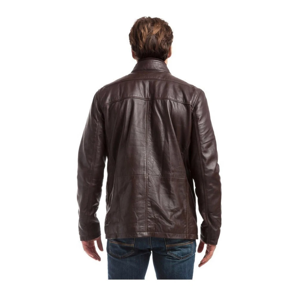 Le Temps Des Cerises Bruine leren jas Regular Fit Brown Heren