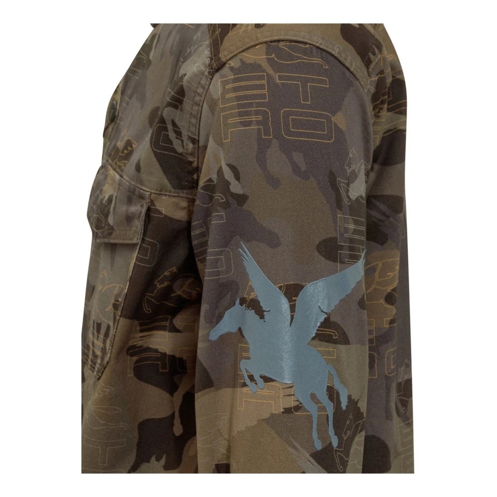 ETRO Camouflage Katoenen Shirt met Zakken Multicolor Heren