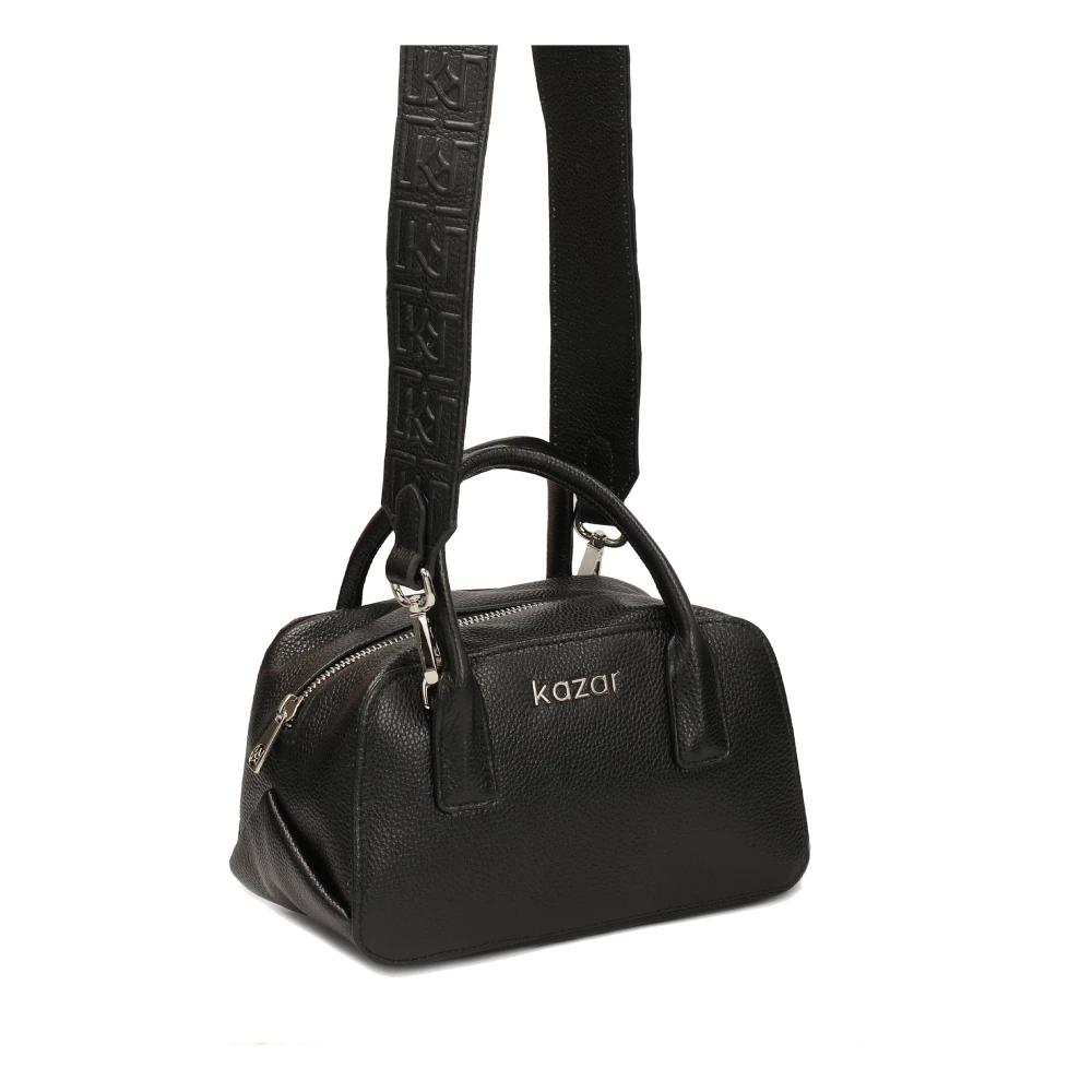 Kazar Zwarte kleine handtas met band en handvatten Black Dames