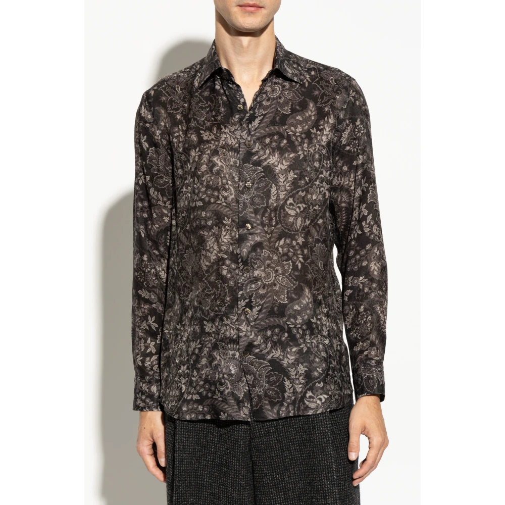 ETRO Shirt met decoratieve print Black Heren
