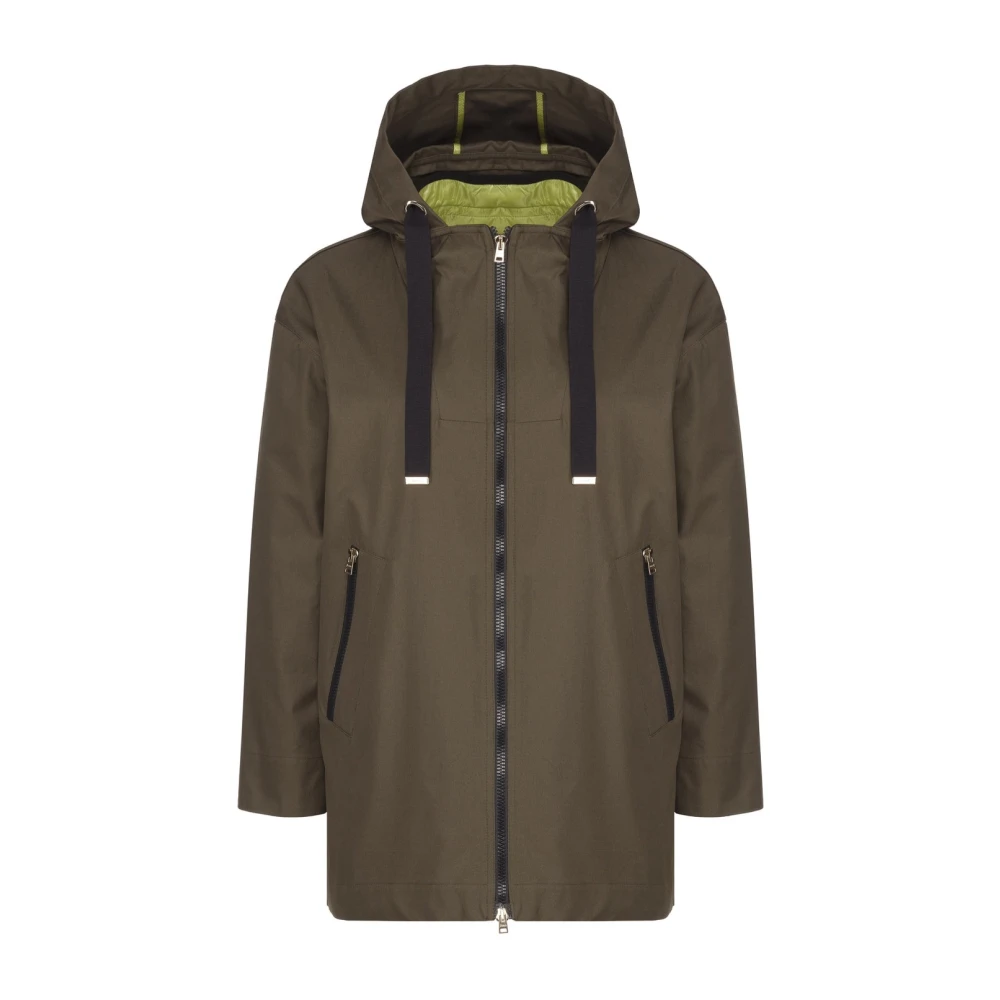 Herno Women's Green Ruffled Flared Coat - Parkas - Xl - Coats