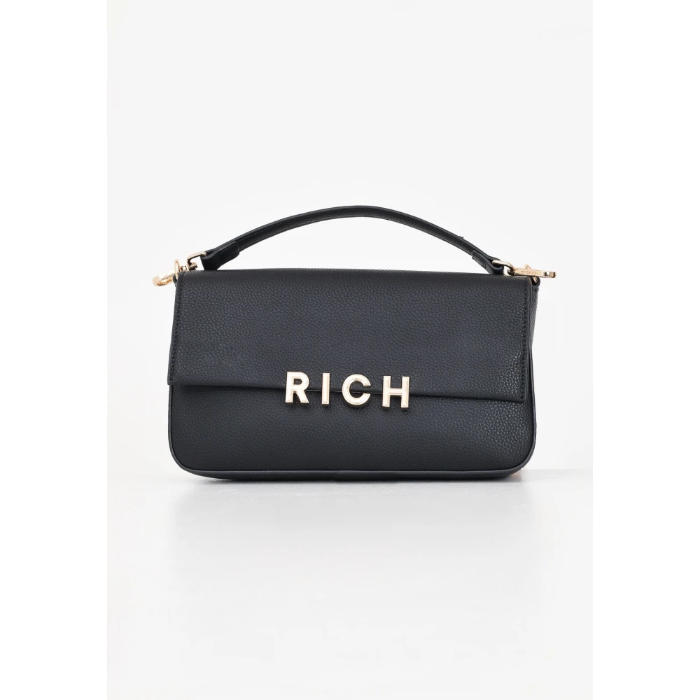 Richmond Zwarte handtas met metalen logodetail Black Dames
