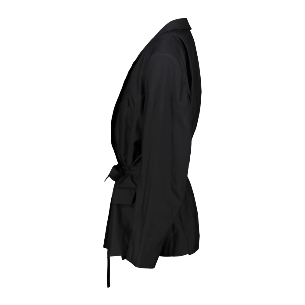 Lemaire Licht getailleerd jasje met riem Black Dames